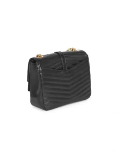 Shop Saint Laurent Quilted Leather Shoulder Bag In Black