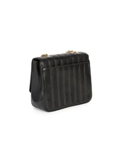 Shop Saint Laurent Medium Vicky Matelassé Leather Shoulder Bag In Black