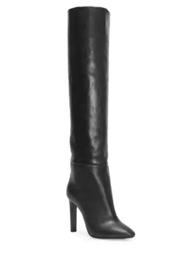 Shop Saint Laurent Kate Leather Boots In Black