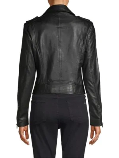 Shop Lamarque Women's Donna Leather Biker Jacket In Black