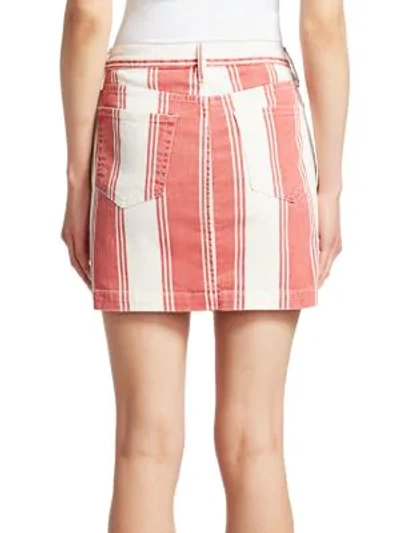 Shop Frame Le Mini Striped Skirt In Fiery Stripe