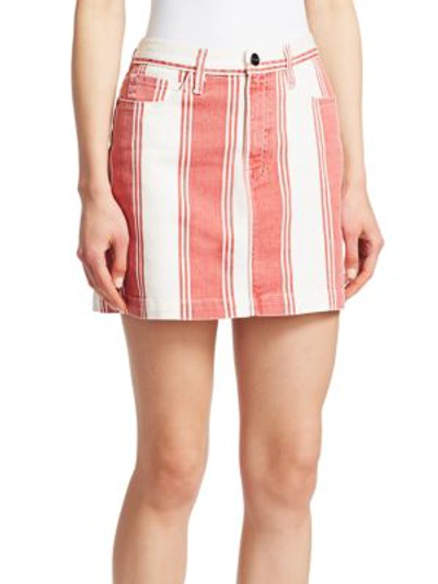 Shop Frame Le Mini Striped Skirt In Fiery Stripe