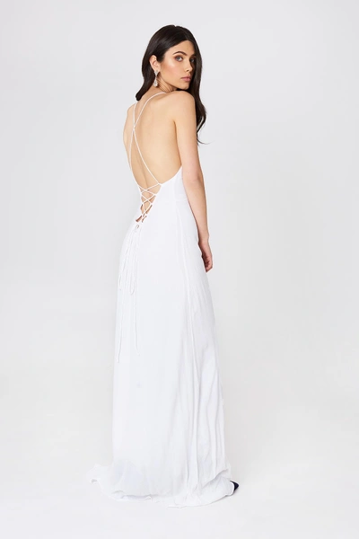Shop Girl & The Sun Luna Tie Back Maxi Dress - White