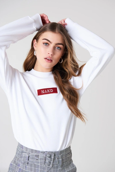 Shop Na-kd Logo Sweater - White