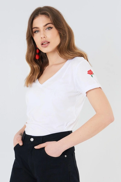 Shop Colourful Rebel Roses Loose Fit Tee - White