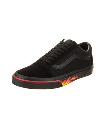 vans old skool flames skate shoe black