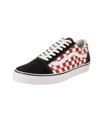 vans old skool black red checkerboard