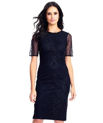 short sleeve black cocktail dress