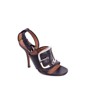 silver buckle sandals