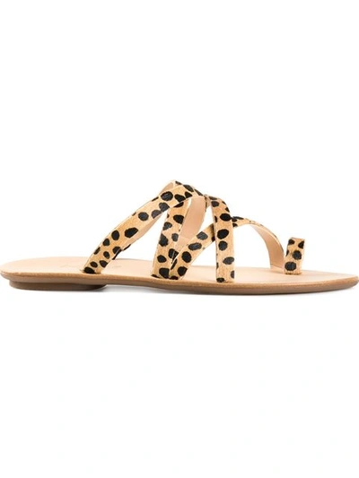 Loeffler Randall Sarie Strappy Cheetah-printed Calf Hair Sandals
