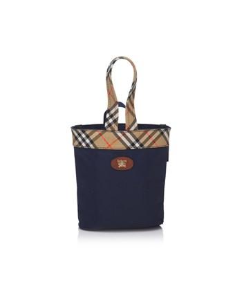 navy blue nylon tote bag