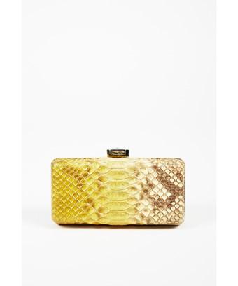 yellow snakeskin purse