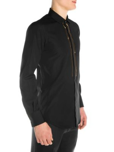 Shop Dsquared2 Sequin Button-down Shirt In Black Gold