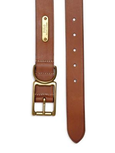 Shop Polo Ralph Lauren Leather Belt In Papaya