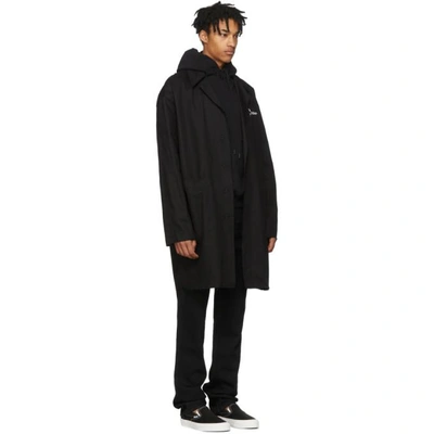 Shop Off-white Black Quote Work Coat In 1001 Blk/wt
