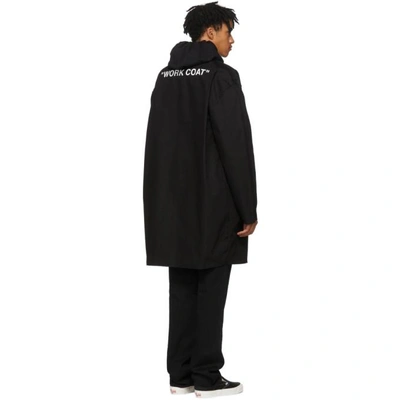 Shop Off-white Black Quote Work Coat In 1001 Blk/wt