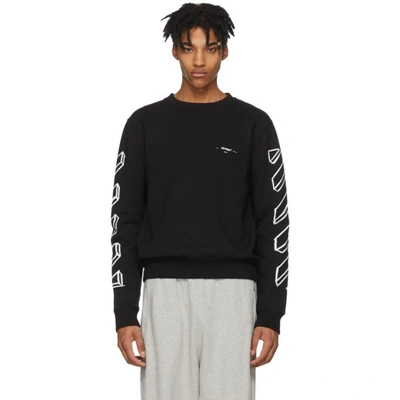 Shop Off-white Black Diagonal Marker Arrows Sweatshirt In 1001 Blk/wt