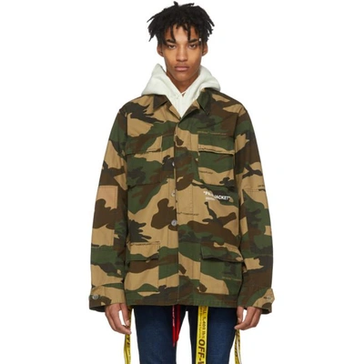 Shop Off-white Tan Camo Field Jacket