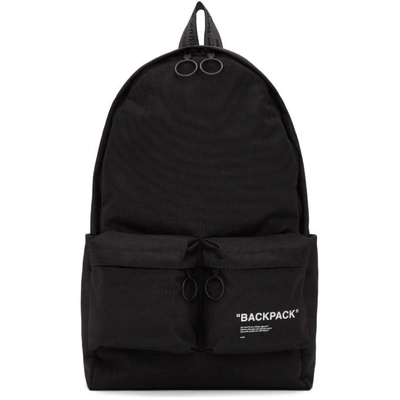 Shop Off-white Black Quote Backpack In 1001 Blk/wt