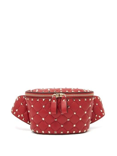 Valentino Garavani Rockstud Small Stud Embellished Leather Belt Bag In Red  | ModeSens
