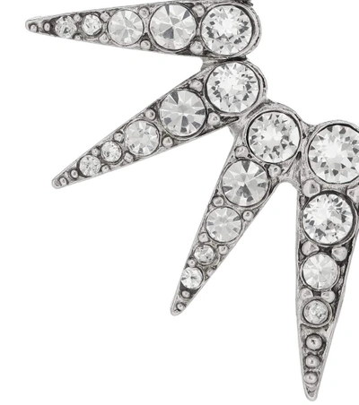Shop Oscar De La Renta Crystal Starburst Earrings In Silver