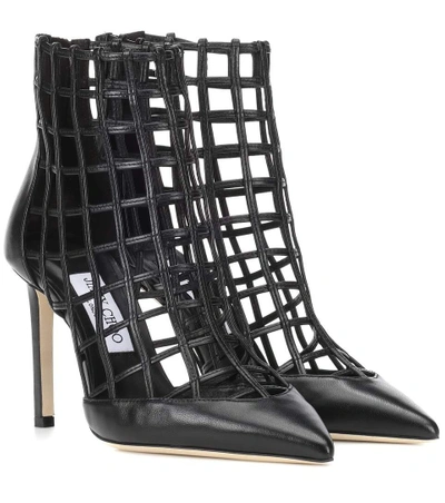 Shop Jimmy Choo Sheldon 100 Leather Ankle Boots In Black