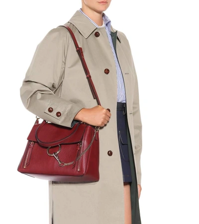Shop Chloé Medium Faye Day Leather Shoulder Bag In Red