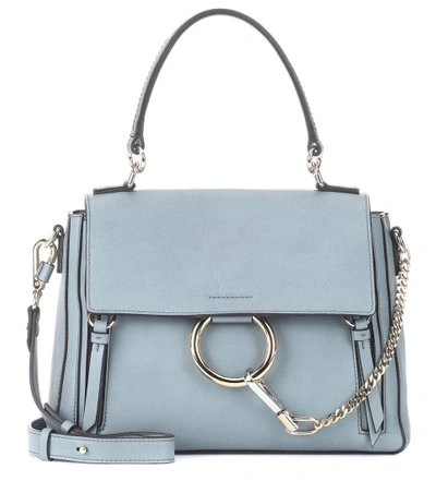 Shop Chloé Small Faye Day Leather Shoulder Bag In Blue