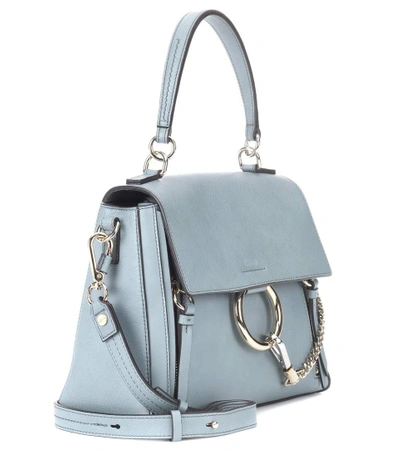 Shop Chloé Small Faye Day Leather Shoulder Bag In Blue