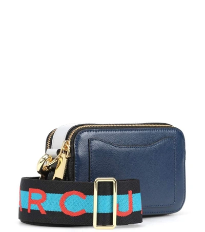 Shop Marc Jacobs Snapshot Small Leather Camera Bag In Blue