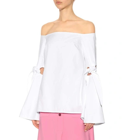 Shop Ellery Lopez Off-the-shoulder Top In White