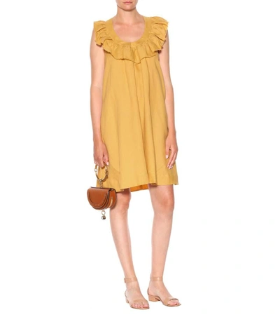 Shop Three Graces London Faye Linen Minidress In Yellow