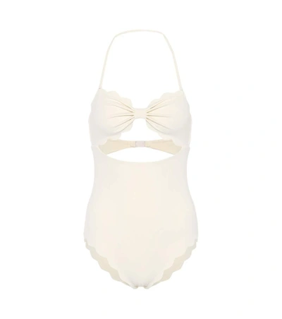 Shop Marysia Antibes Bandeau Swimsuit In White