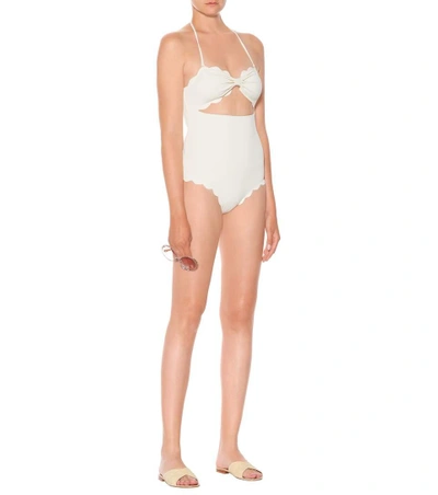 Shop Marysia Antibes Bandeau Swimsuit In White