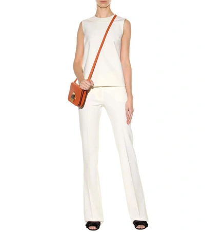 Shop Victoria Victoria Beckham Wool-blend Trousers In White