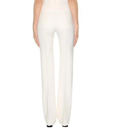 Shop Victoria Victoria Beckham Wool-blend Trousers In White
