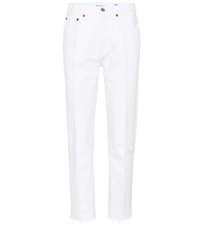 Shop Re/done Stovepipe High-rise Straight Jeans In White