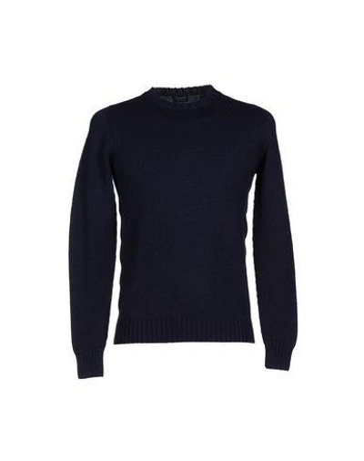 Shop Drumohr Man Sweater Midnight Blue Size 42 Merino Wool