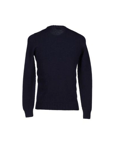 Drumohr Man Sweater Midnight Blue Size 42 Merino Wool In Blue