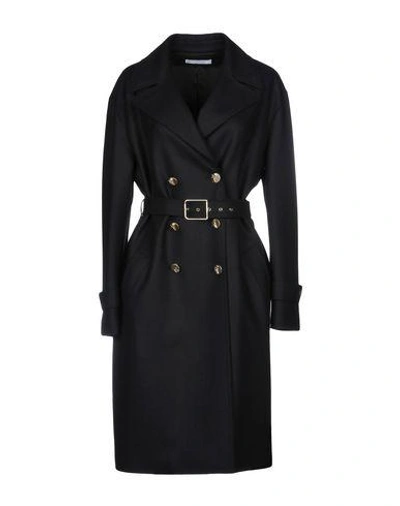 Shop Versace Coat In Black