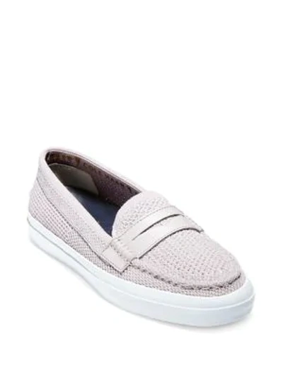Shop Cole Haan Pinch Weekender Metallic Cotton Penny Loafers In Silver