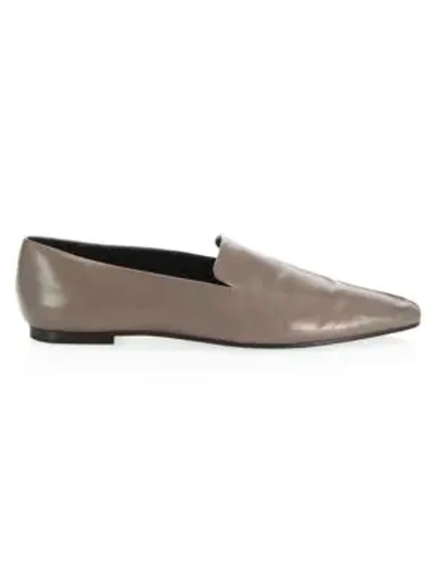 Shop The Row Leather Minimal Loafer In Taupe