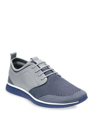 Shop Cole Haan Grand Motion Knit Sneakers In Shark Skin Grey White Blue