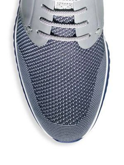 Shop Cole Haan Grand Motion Knit Sneakers In Shark Skin Grey White Blue