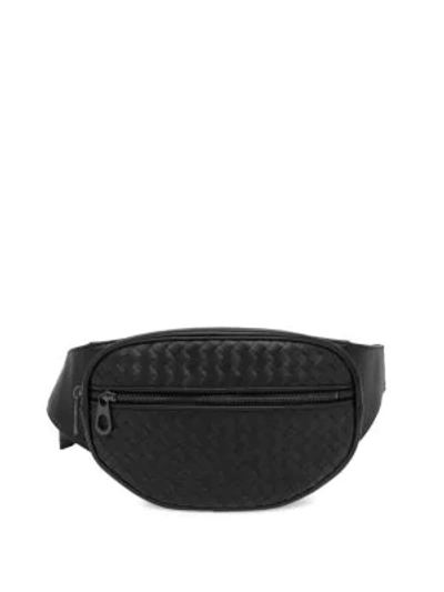 Shop Bottega Veneta Men's Leather Belt Bag In Black