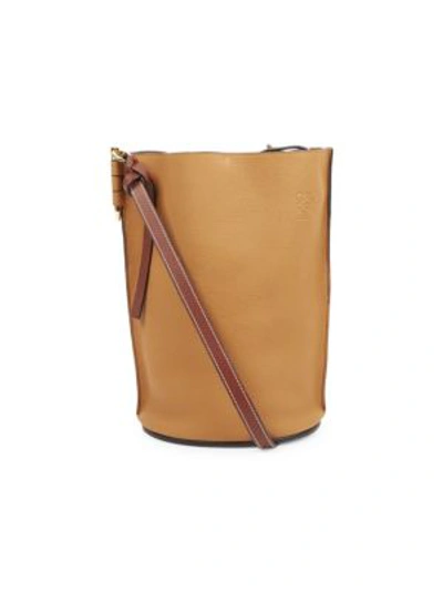 Shop Loewe Women's Gate Leather Bucket Bag In Light Caramel