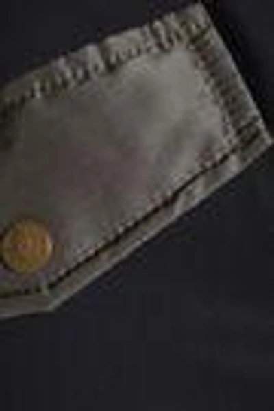 Shop Peter Pilotto Woman Zip-detailed Cotton-blend Twill Bootcut Pants Navy