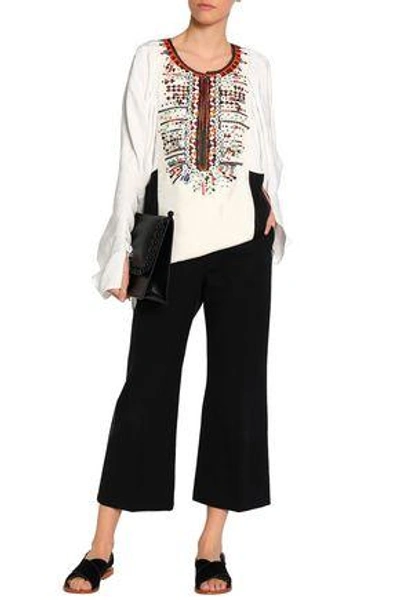 Shop Chloé Woman Embellished Jacquard Tunic Off-white