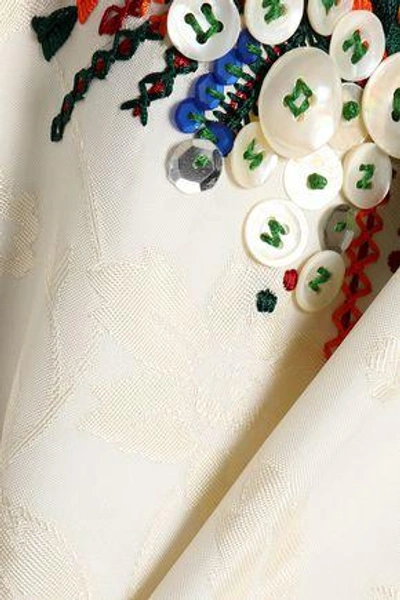 Shop Chloé Woman Embellished Jacquard Tunic Off-white