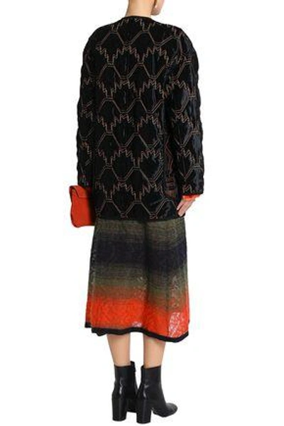 Shop Peter Pilotto Woman Embroidered Velvet Jacket Black